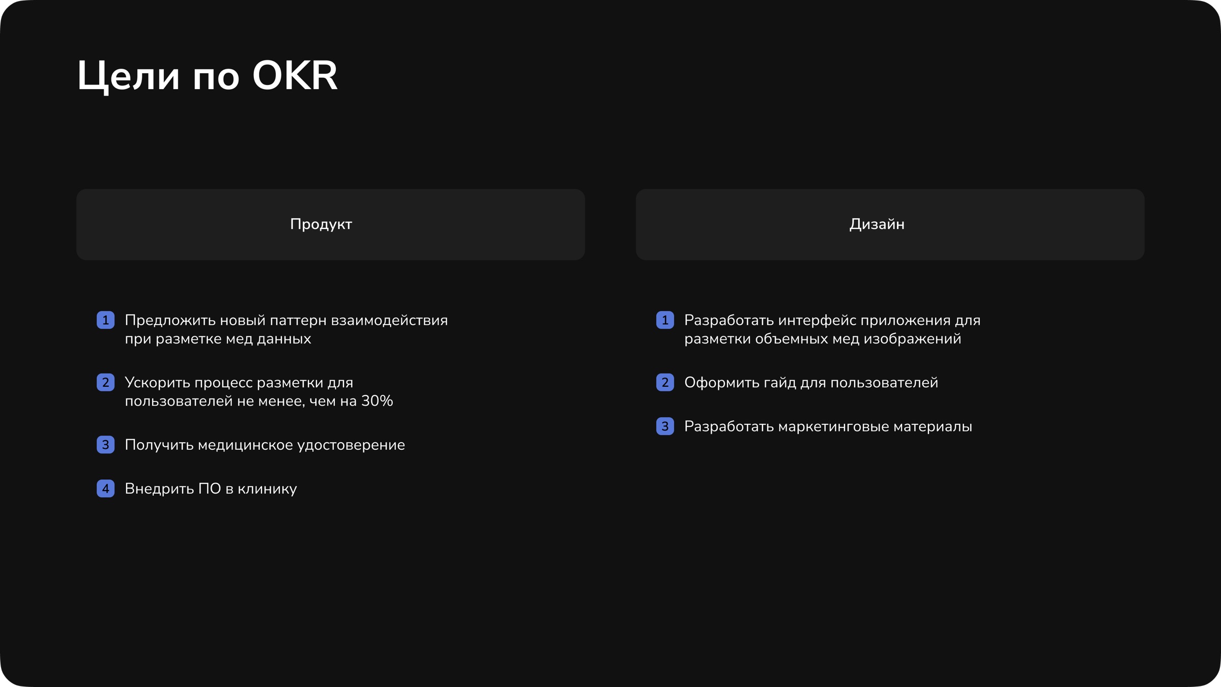 Цели по OKR: продукт и дизайн